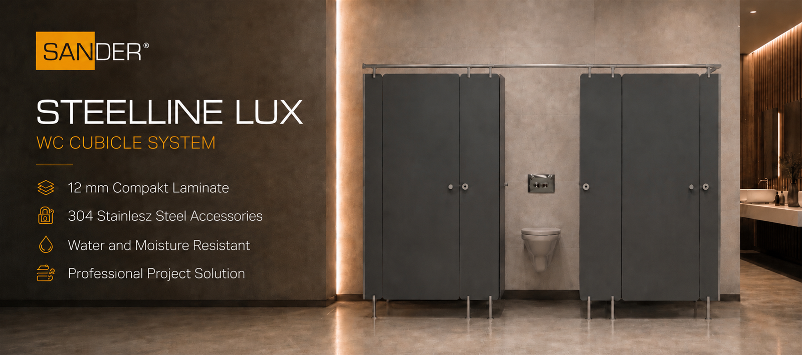 WC CUBICLE STEELLINE LUX