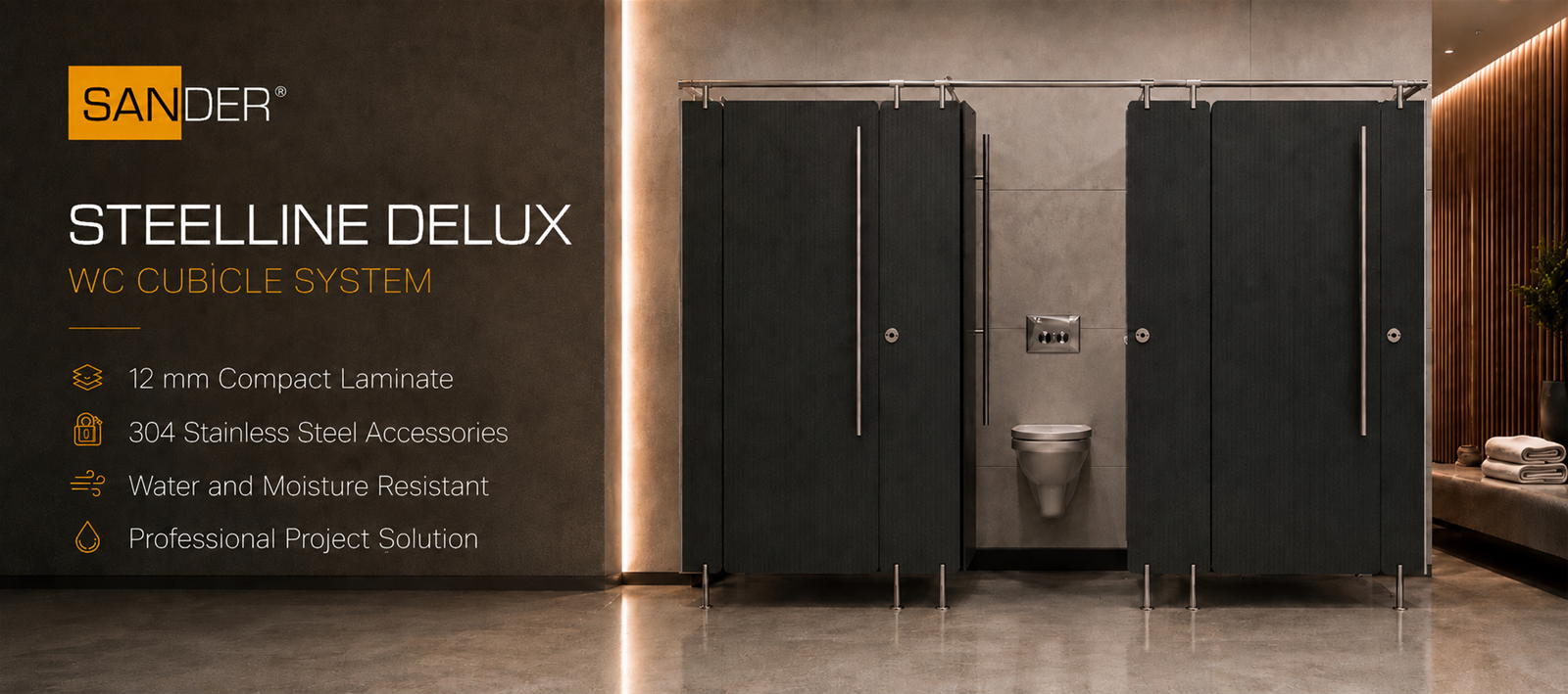 WC CUBICLE STEELLINE DELUX