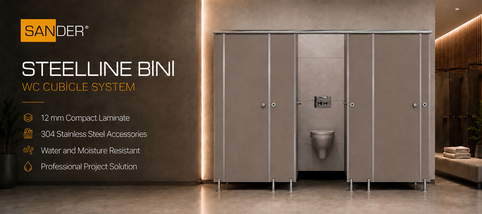 WC CUBICLE STEELLINE BINI
