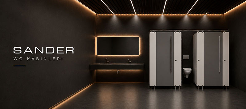 SANDER | SANDER kompakt laminat WC kabin ve lavabo tezgahı uygulaması